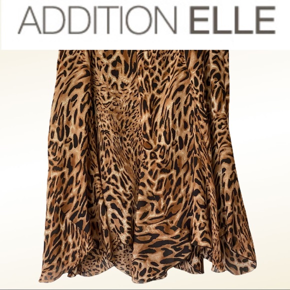 Asymmetric Gored Leopard Skirt by Addition Elle - Picture 7 of 10
